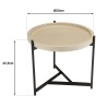 Table d’appoint HECTOR 52x50cm béton beige métal noir