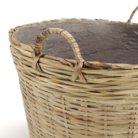 Pot de fleur rond en bambou naturel HECTOR 60x60cm