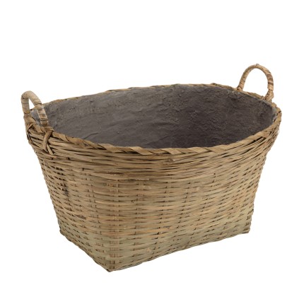 Pot de fleur ovale HECTOR en bambou naturel