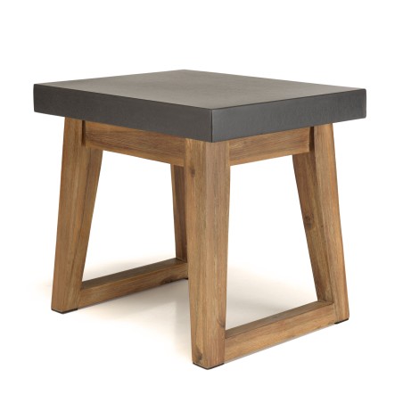 HECTOR - Rectangular Side Table 50x40cm Dark Concrete Effect