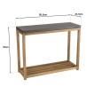 HECTOR Rectangular Console Table GM - Dark Concrete Effect and Acacia