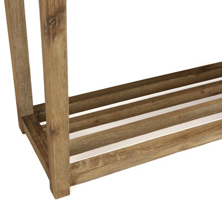 Console HECTOR - Double plateau béton foncé et acacia