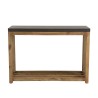 Console HECTOR - Double plateau béton foncé et acacia