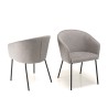 Lot de 2 chaises ULYSSE tissu gris clair