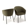 Lot de 2 chaises ULYSSE - Tissu vert olive