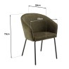 Lot de 2 chaises ULYSSE - Tissu vert olive