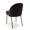 Lot de 2 chaises ULYSSE - Tissu noir et acier noir