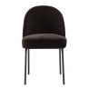 Lot de 2 chaises ULYSSE - Tissu noir et acier noir