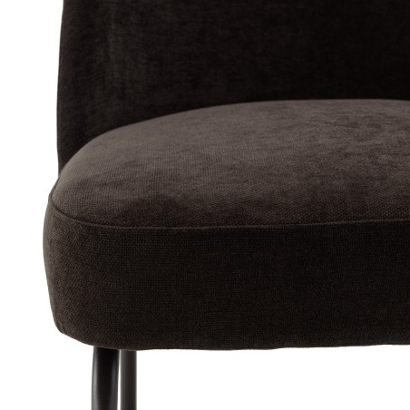 ULYSSE Set of 2 Chairs - Black Fabric & Steel Legs