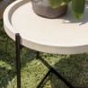 Table d’appoint HECTOR 52x50cm béton beige métal noir