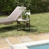 HECTOR Side Table 52x50cm Beige Concrete Top with Black Metal Legs