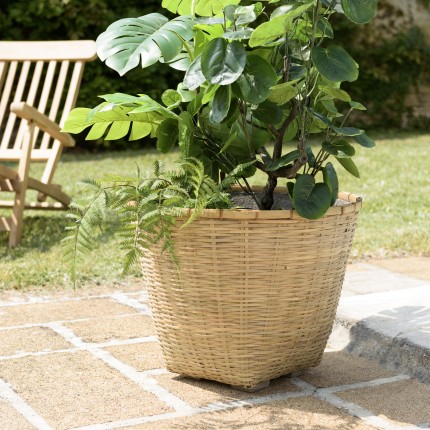 Pot de fleur HECTOR en bambou naturel 60x60cm