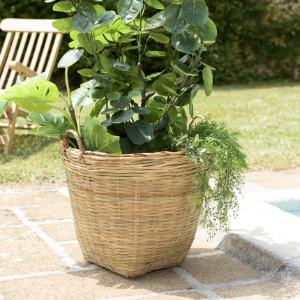 Pot de fleur rond en bambou naturel HECTOR 60x60cm