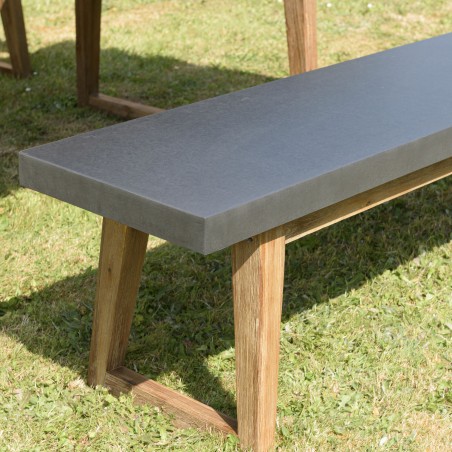 HECTOR Houston Garden Furniture - Concrete-Look Resin and Acacia - 4/6 People
