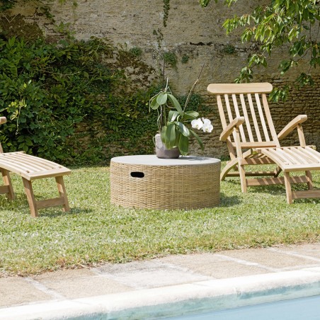 HECTOR Round Coffee Table - Natural Bamboo Base