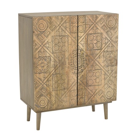 ISA - Mango Wood Buffet with Ethnic Patterns - 2 Doors - Distressed Look