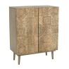 ISA - Mango Wood Buffet with Ethnic Patterns - 2 Doors - Distressed Look