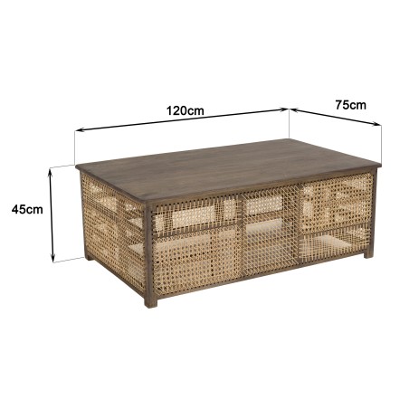 Table basse ISA en bois de manguier foncé