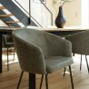 ULYSSE Set of 2 Chairs in Olive Green Fabric - Trendy and Comfortable