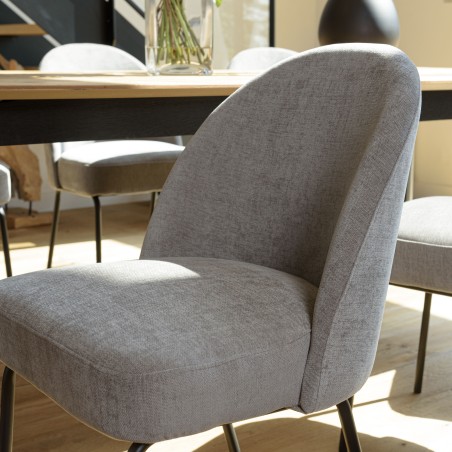 Lot de 2 chaises ULYSSE - Tissu couleur lin