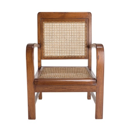 WALLY Mindi Armchair with Dark Wood Cane Seat