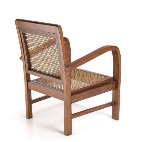 WALLY Mindi Armchair with Dark Wood Cane Seat