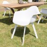 MALO - Set of 6 White Armchairs with Rounded Backrest