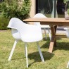 Lot 6 fauteuils blancs dossier arrondi