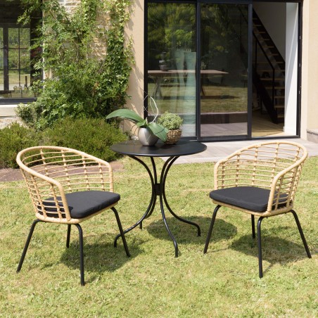 Lot de 2 fauteuils MALO en rotin synthétique