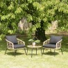 Ensemble MALO - Fauteuils rotin synthétique et table basse ronde