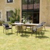 Lot de 6 fauteuils en cordage - Naturel et noir