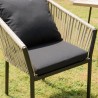 Lot de 6 fauteuils en cordage - Naturel et noir