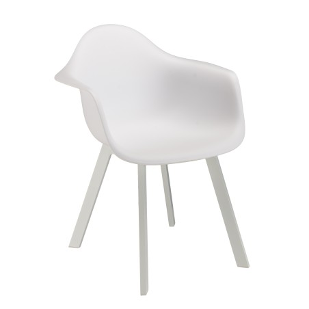 Lot 6 fauteuils blancs dossier arrondi