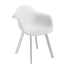 MALO - Set of 6 White Armchairs with Rounded Backrest