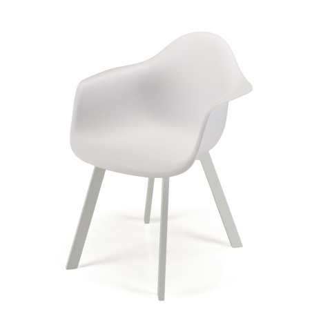 Lot 6 fauteuils blancs dossier arrondi