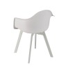 MALO - Set of 6 White Armchairs with Rounded Backrest