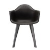 MALO - Set of 6 Black Armchairs with Rounded Backrests