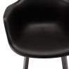MALO - Set of 6 Black Armchairs with Rounded Backrests