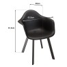 MALO - Set of 6 Black Armchairs with Rounded Backrests