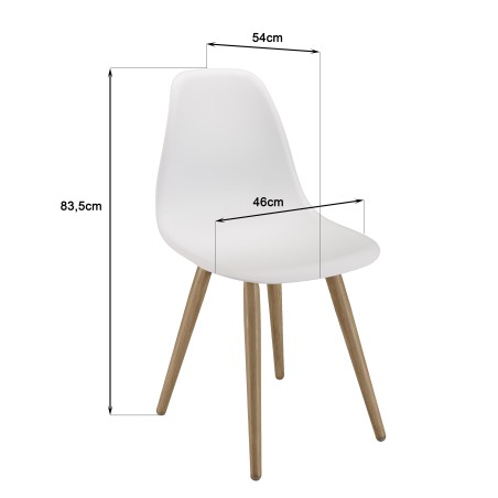 MALO Set of 2 White Chairs with Natural-Coloured Legs - Trendy Garden Furniture