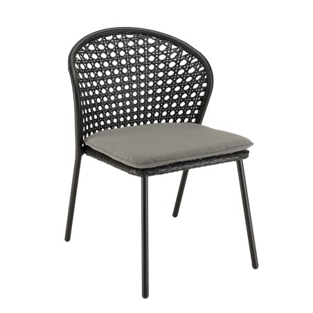 Lot de 2 chaises MALO rotin synthétique noir