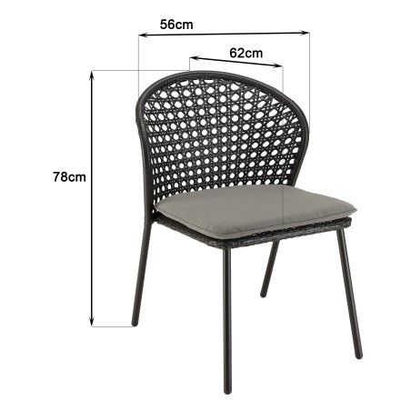 Lot de 2 chaises MALO rotin synthétique noir