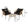 Ensemble MALO - Fauteuils rotin synthétique et table basse ronde