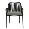 Lot 2 fauteuils MALO cordage noir coussin gris anthracite