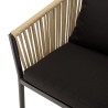 Lot de 6 fauteuils en cordage - Naturel et noir