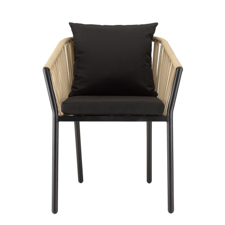 Lot de 6 fauteuils en cordage - Naturel et noir