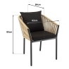 Lot de 6 fauteuils en cordage - Naturel et noir