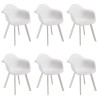 Lot 6 fauteuils blancs dossier arrondi