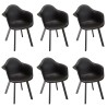 Lot de 6 fauteuils noirs dossier arrondi
