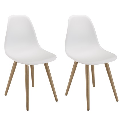 Lot de 2 chaises blanches MALO